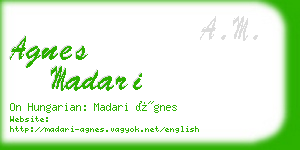 agnes madari business card